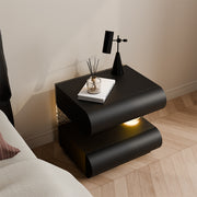 Modern Nightstand with Scratch-Resistant Leather & Smart Sensor Lighting